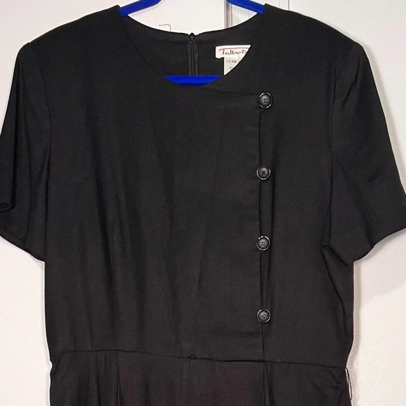 Talbots,14, maxi, Linen Viscose faux button front seam bias, short sleeve dress - Picture 4 of 6